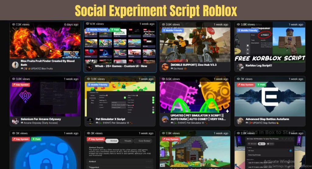 social experiment roblox script