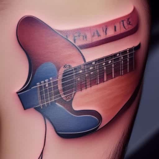 inverse guitar tattoo